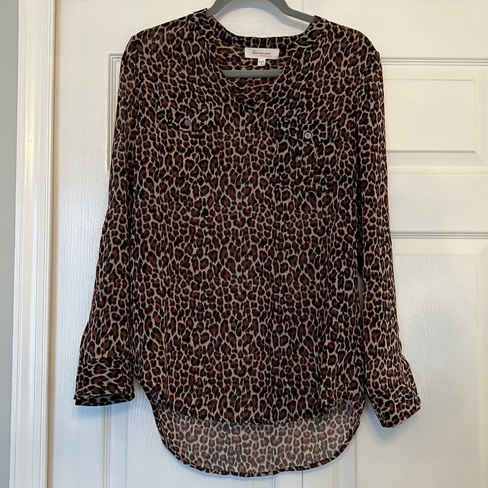Two by Vince Camuto Leopard Print Blouse